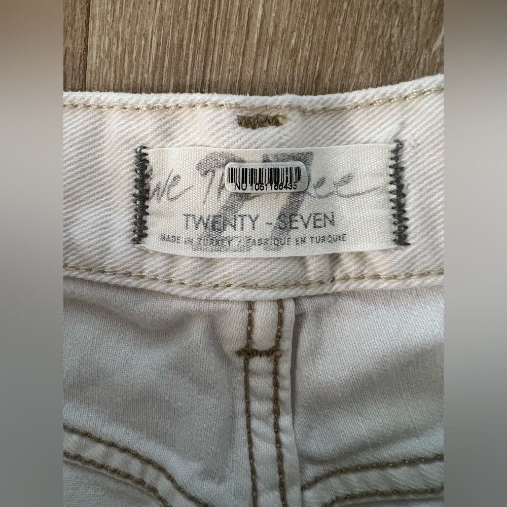 Free People Love fool Cream Flare Wide-Leg Jeans sz 27, - Picture 8 of 10